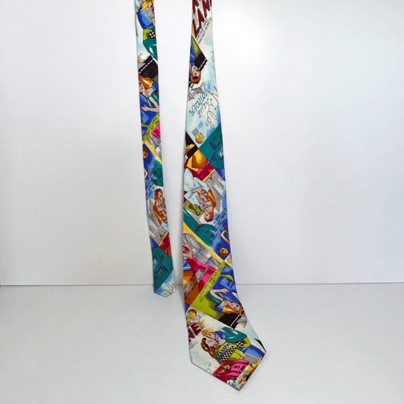 Vintage 1991 Nicole Miller Silk tie, couple theme - Picture 4 of 11